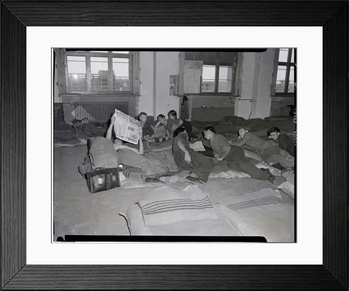Framed Print : Refugees In Camp Sleep, Rest; Matresses Framed Print : Refugees In Camp Sleep, Rest; Matresses