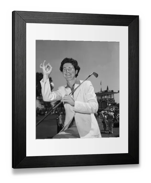 Framed Print : Louise Suggs Posing with Golf Club Framed Print : Louise Suggs Posing with Golf Club