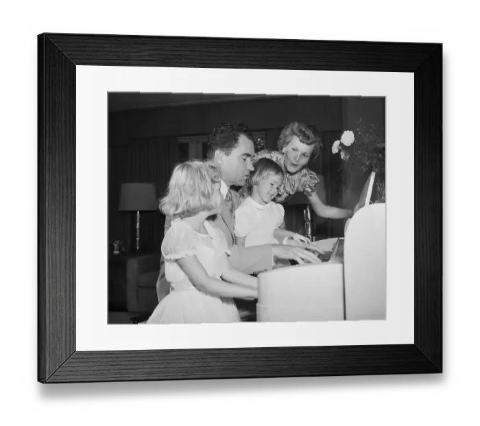Framed Print : Nixon Family Singing and Playing Piano Framed Print : Nixon Family Singing and Playing Piano