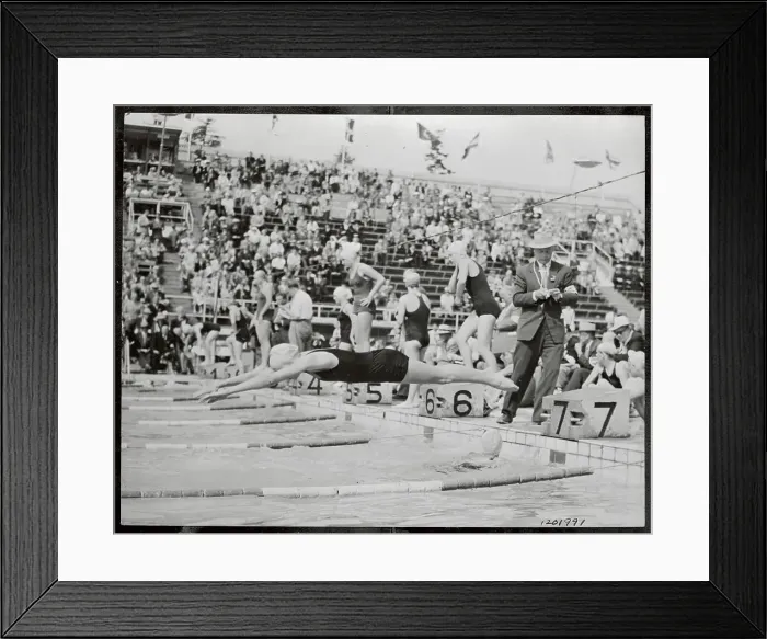 Framed Print : Joan Alderson Diving into Swimming Pool Framed Print : Joan Alderson Diving into Swimming Pool