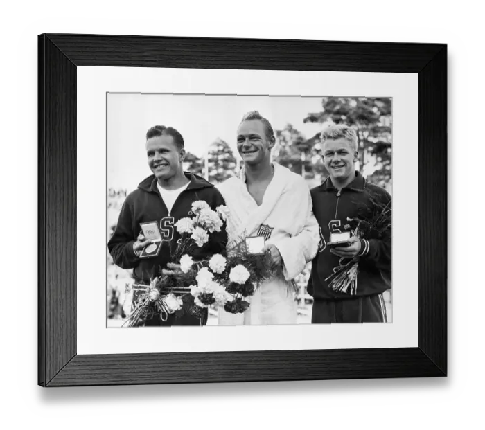 Framed Print : Olympic Divers Hold Medals and Bouquets Framed Print : Olympic Divers Hold Medals and Bouquets