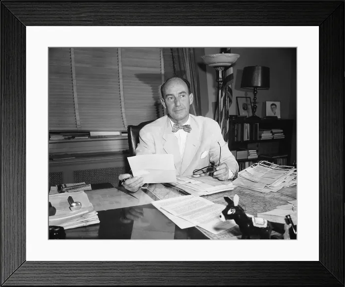 Framed Print : Adlai Stevenson With Telegrams