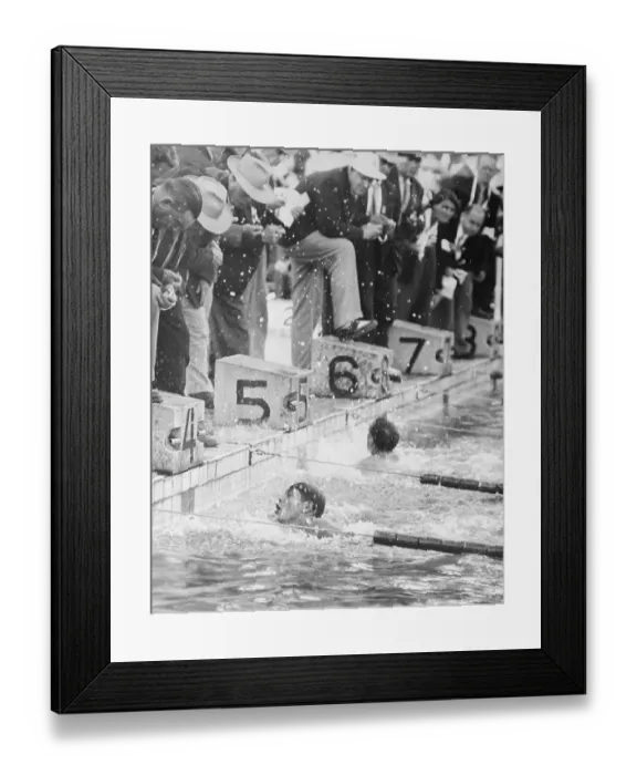 Framed Print : Swimmers Completing a Race Framed Print : Swimmers Completing a Race