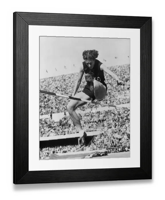 Framed Print : Esther Brand Winning Olympic High Jump Framed Print : Esther Brand Winning Olympic High Jump