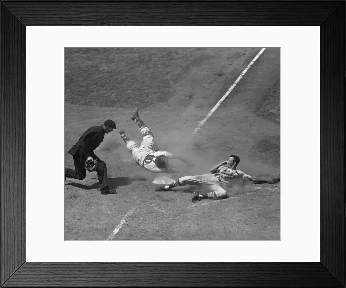 Framed Print : Stan Musial Sliding Safe Into Home Base Framed Print : Stan Musial Sliding Safe Into Home Base