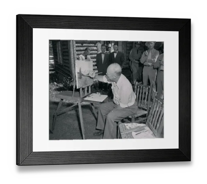 Framed Print : Eisenhower Painting at Easel Framed Print : Eisenhower Painting at Easel