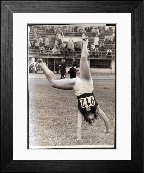 Framed Print : Czech Javelin Thrower Dana Zatopek Cartwheeling Framed Print : Czech Javelin Thrower Dana Zatopek Cartwheeling