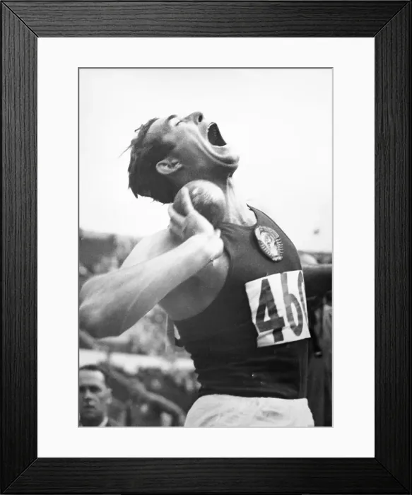 Framed Print : Otto Grigalka Grimacing During Shot Put Event at The Olympics Framed Print : Otto Grigalka Grimacing During Shot Put Event at The Olympics