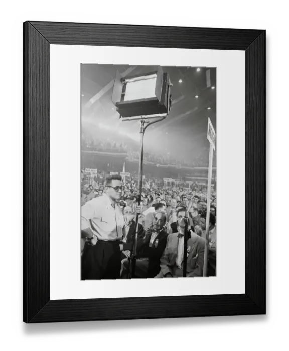 Framed Print : Television Technician Holding Teleprompter Framed Print : Television Technician Holding Teleprompter