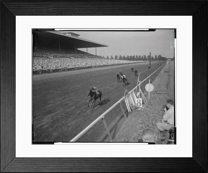 Framed Print : Horses Running in A Race