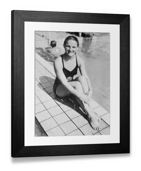 Framed Print : Patricia McCormick Enjoying Pool Side Framed Print : Patricia McCormick Enjoying Pool Side