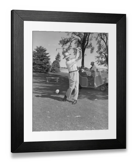 Framed Print : Dwight D. Eisenhower Swinging Golf Club