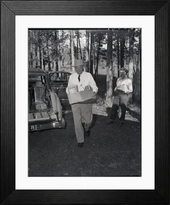 Framed Print : Dwight Eisenhower Carrying Groceries Framed Print : Dwight Eisenhower Carrying Groceries