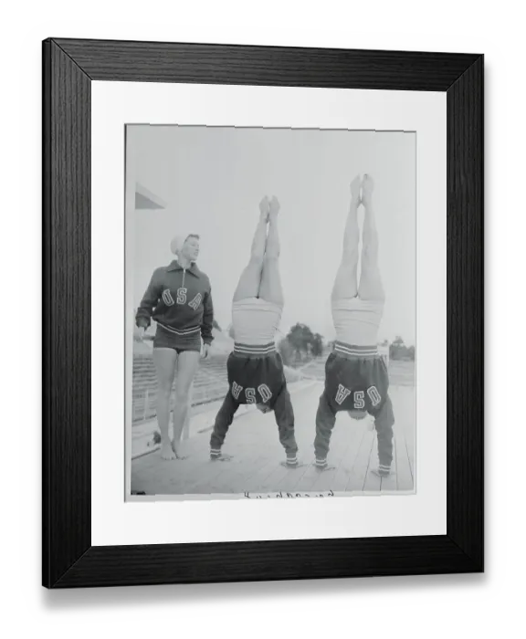 Framed Print : Olympic Divers Performing Handstands Framed Print : Olympic Divers Performing Handstands