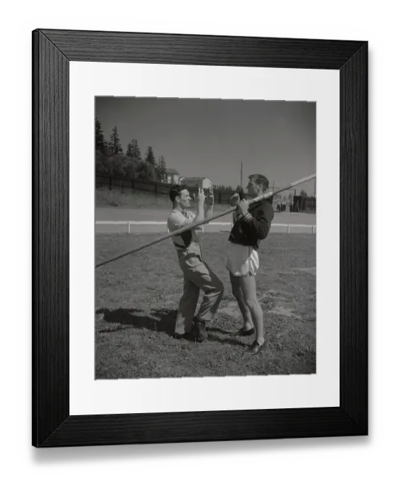 Framed Print : Bob Mathias Being Advised by B. B. Richards Framed Print : Bob Mathias Being Advised by B. B. Richards