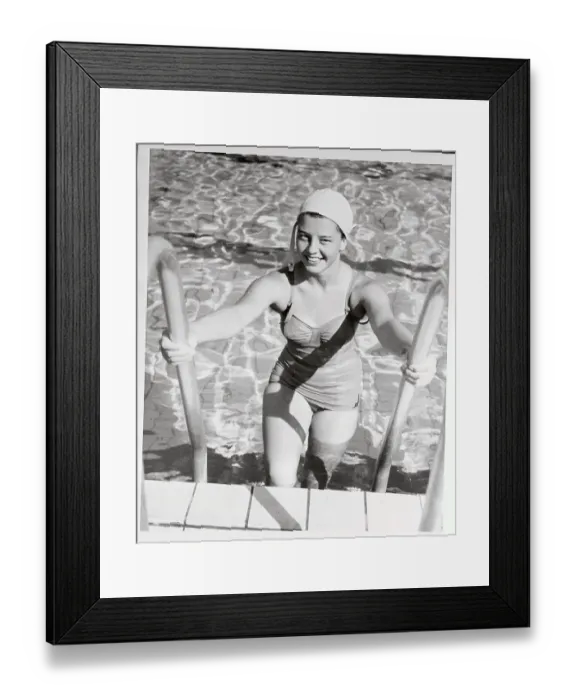 Framed Print : Ragnhild Goetz Leaving Swimming Pool