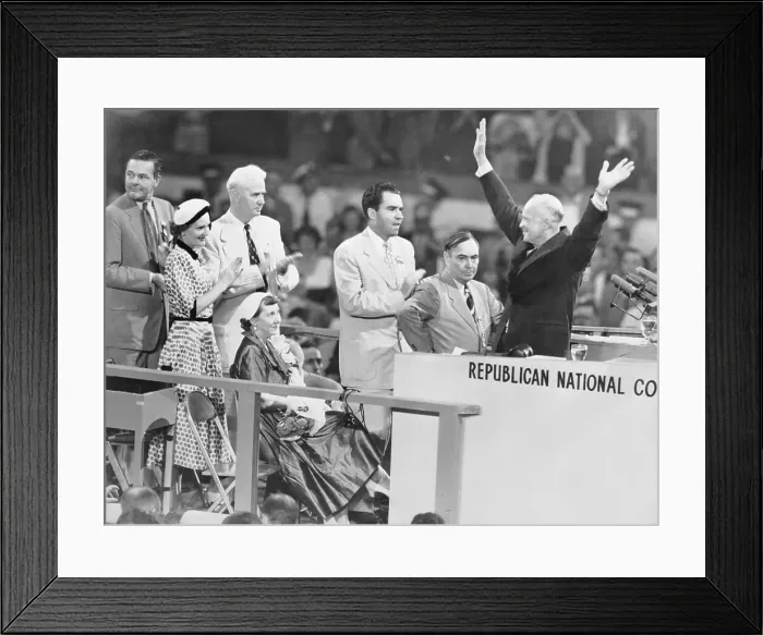 Framed Print : Eisenhower W / Arms Raised On Podium Framed Print : Eisenhower W / Arms Raised On Podium