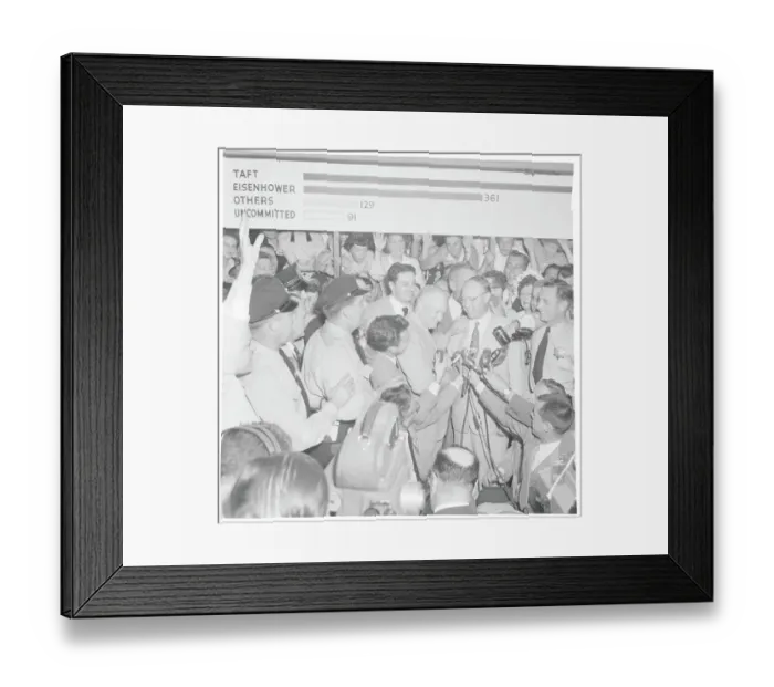 Framed Print : Dwight Eisenhower and Robert Taft Making Statement Framed Print : Dwight Eisenhower and Robert Taft Making Statement