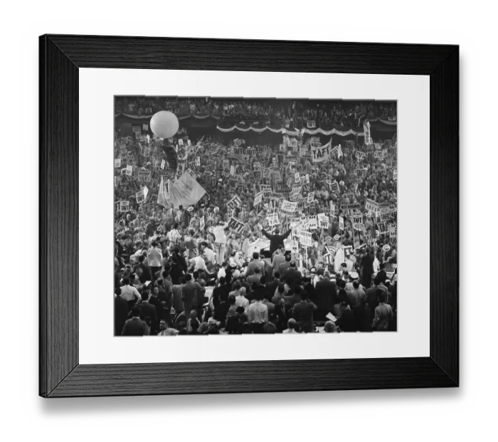 Framed Print : Crowd Cheers Robert Taft Nomination at Republican National Convention Framed Print : Crowd Cheers Robert Taft Nomination at Republican National Convention