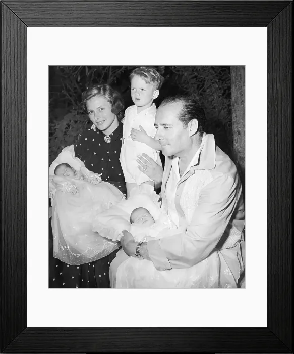 Framed Print : Ingrid Bergman with Husband and Children