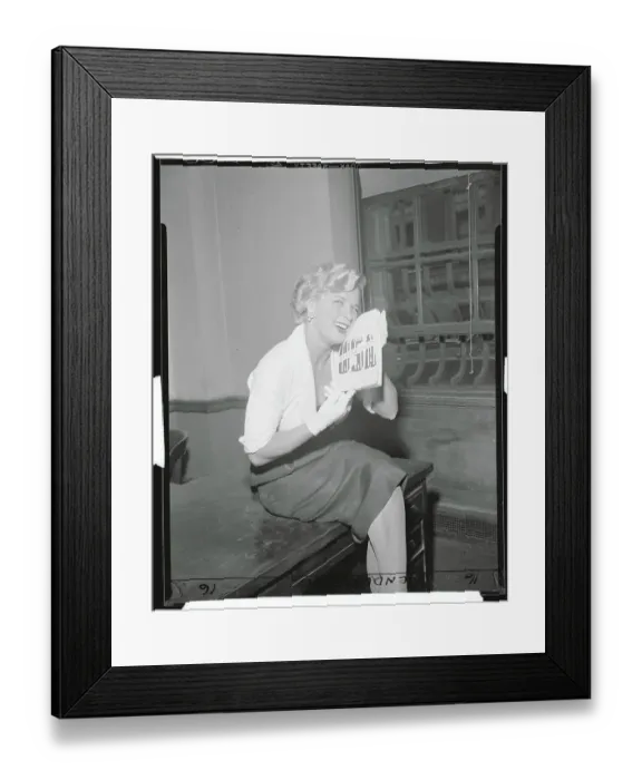 Framed Print : Denise Darcel After Receiving United States Citizenship