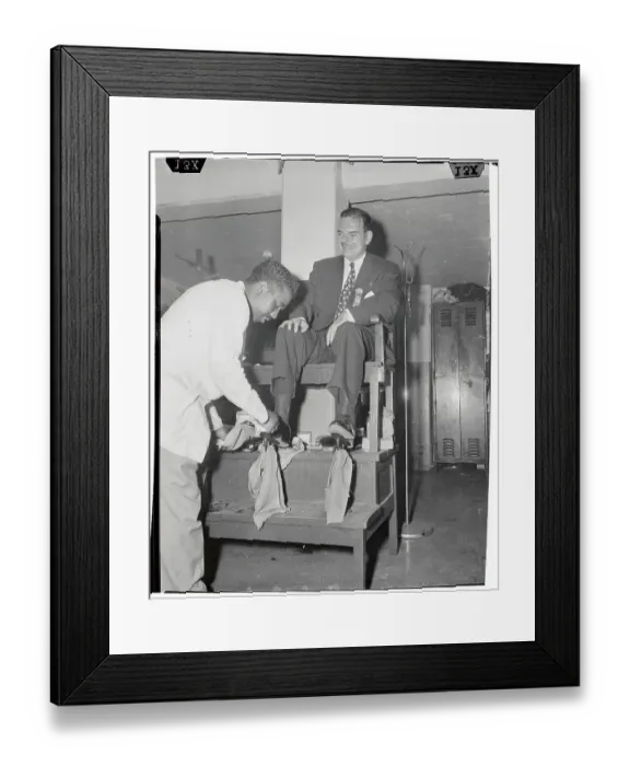 Framed Print : Thomas Dewey Receiving a Shoeshine Framed Print : Thomas Dewey Receiving a Shoeshine