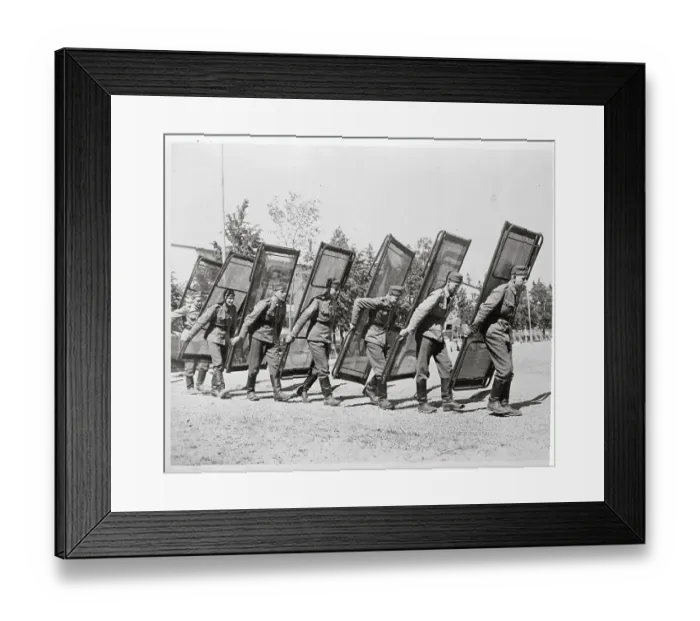 Framed Print : Soldiers Carrying Beds for The Helsinki Olympic Teams Framed Print : Soldiers Carrying Beds for The Helsinki Olympic Teams