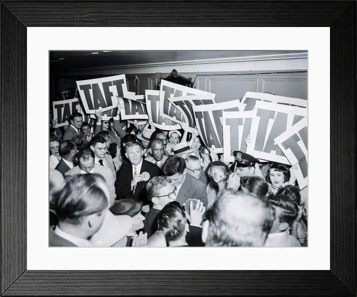Framed Print : Energetic Supporters Raise Taft Signs Framed Print : Energetic Supporters Raise Taft Signs