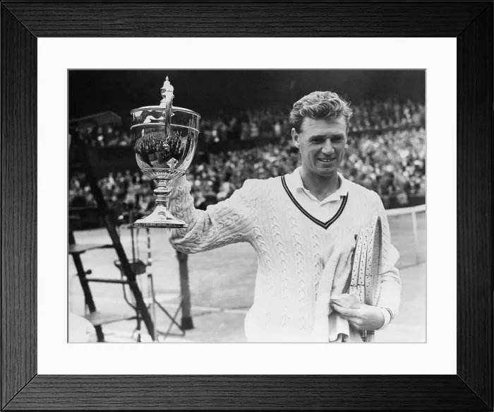 Framed Print : Wimbledon Champ Sedgman With Trophy Framed Print : Wimbledon Champ Sedgman With Trophy