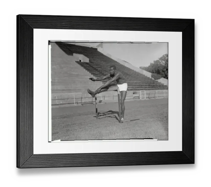 Framed Print : Roland Blackman Jumping Over Hurdle Framed Print : Roland Blackman Jumping Over Hurdle