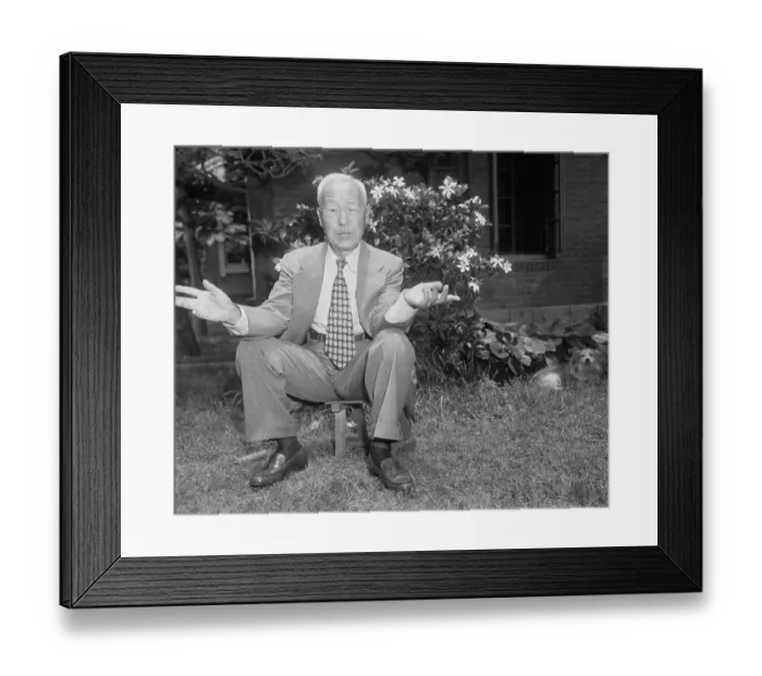 Framed Print : Syngman Rhee Sitting in His Garden