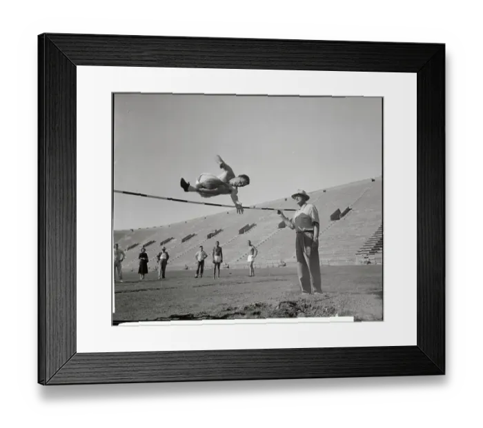 Framed Print : Walt Davis Practicing High Jump Framed Print : Walt Davis Practicing High Jump