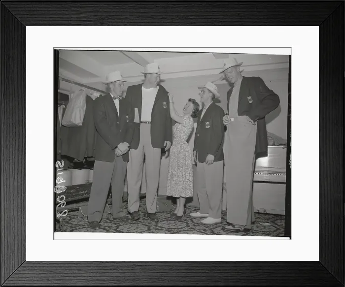 Framed Print : Olympic Uniforms Being Fitted by Tailor Framed Print : Olympic Uniforms Being Fitted by Tailor