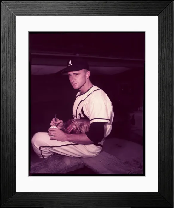 Framed Print : Portrait of Bobby Shantz Autographing Baseball Framed Print : Portrait of Bobby Shantz Autographing Baseball