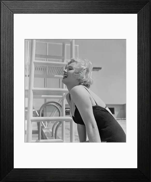 Framed Print : Marilyn Monroe in Bathing Suit Laughing Framed Print : Marilyn Monroe in Bathing Suit Laughing