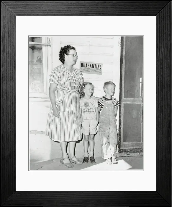Framed Print : Woman with Children in Quarantined Home Framed Print : Woman with Children in Quarantined Home