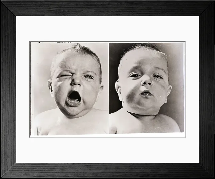 Framed Print : Diptych of Two Babies