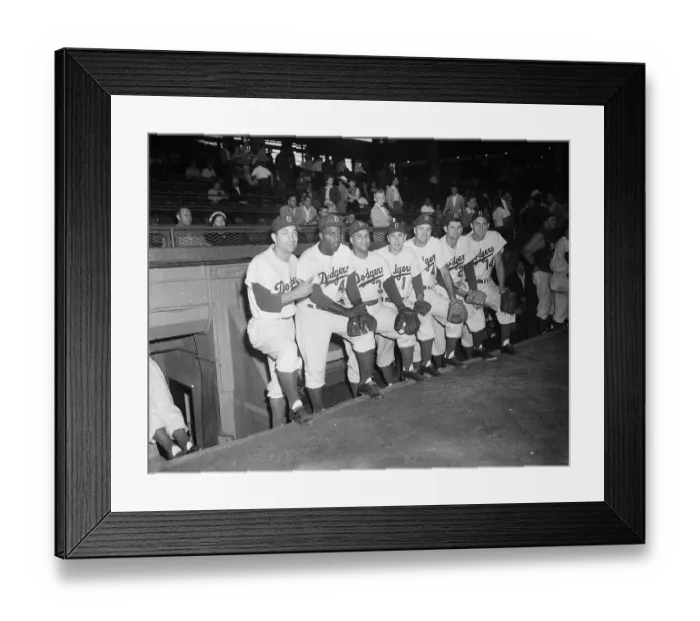 Framed Print : Dodgers All-Star Players in the Dugout Framed Print : Dodgers All-Star Players in the Dugout