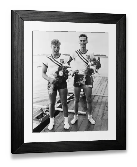 Framed Print : Oaring Champions Posing at The Helsinki Olympics Framed Print : Oaring Champions Posing at The Helsinki Olympics