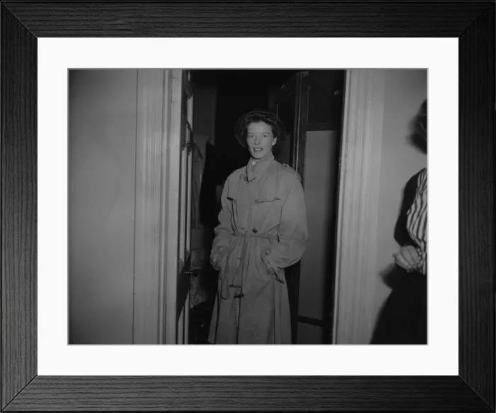 Framed Print : Katharine Hepburn Standing In Doorway Framed Print : Katharine Hepburn Standing In Doorway