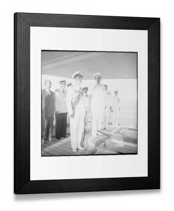 Framed Print : Yugoslav Leader Marshal Tito and Louis Mountbatten on Ship Deck Framed Print : Yugoslav Leader Marshal Tito and Louis Mountbatten on Ship Deck