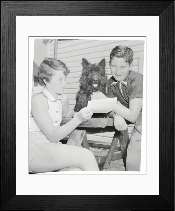 Framed Print : Owners with Scottie Giving Pup to Eleanor Roosevelt Framed Print : Owners with Scottie Giving Pup to Eleanor Roosevelt