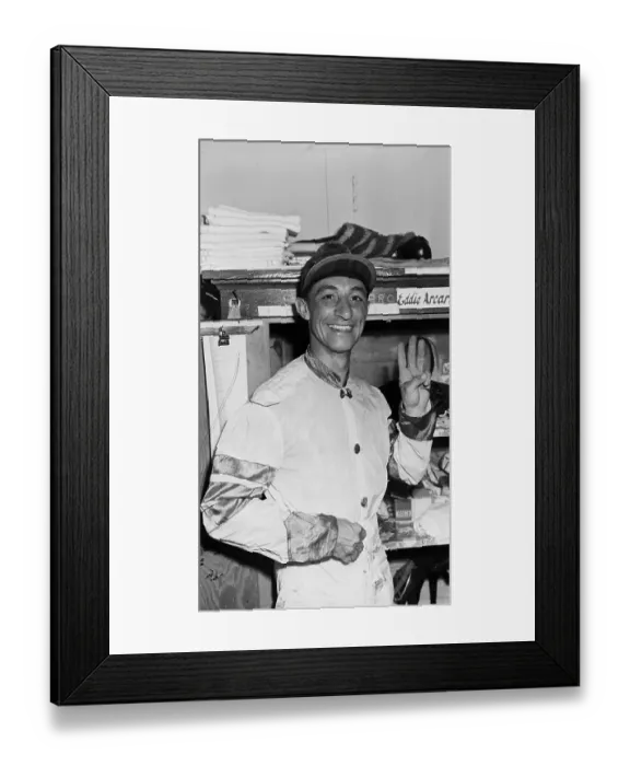 Framed Print : Eddie Arcara Holding Up Three Fingers Framed Print : Eddie Arcara Holding Up Three Fingers