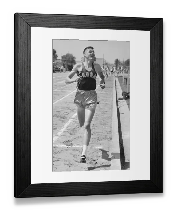 Framed Print : Runner Wes Santee Winning 1, 500-Meter Framed Print : Runner Wes Santee Winning 1, 500-Meter