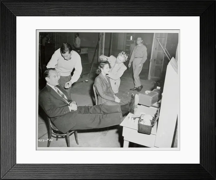 Framed Print : George Sanders and Marta Toren Being Made Up Framed Print : George Sanders and Marta Toren Being Made Up