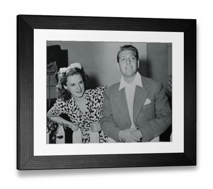 Framed Print : Portrait of Judy Garland and David Rose After Their Wedding Framed Print : Portrait of Judy Garland and David Rose After Their Wedding