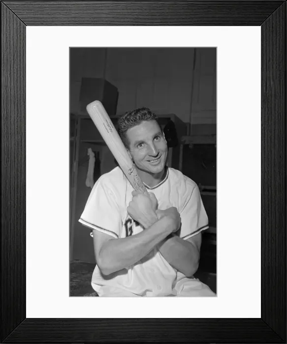 Framed Print : Bobby Thomson Holding Baseball Bat Framed Print : Bobby Thomson Holding Baseball Bat