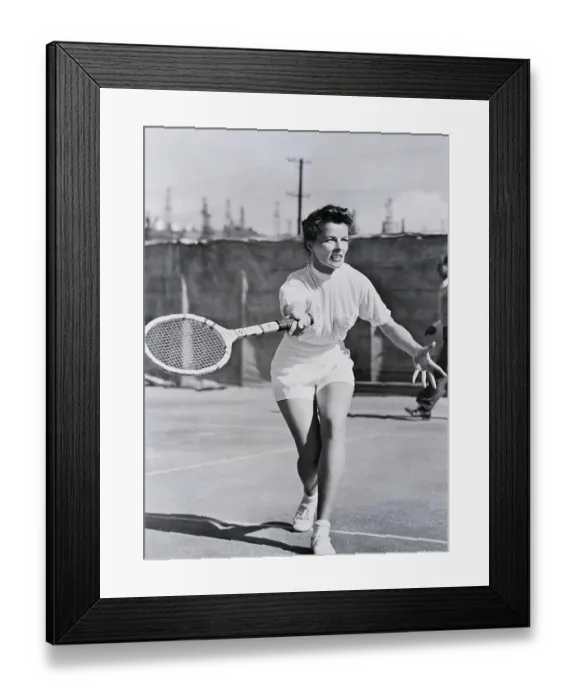 Framed Print : Katharine Hepburn Playing Tennis Framed Print : Katharine Hepburn Playing Tennis