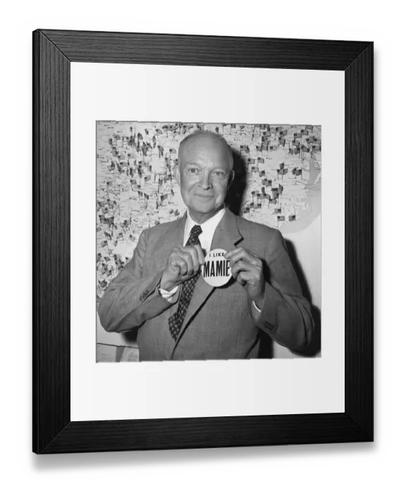 Framed Print : Eisenhower With Button: I Like Mamie Framed Print : Eisenhower With Button: I Like Mamie