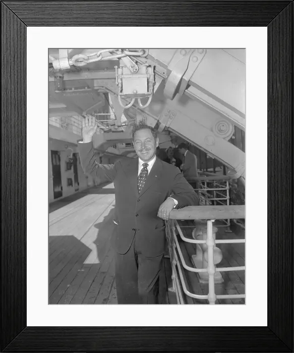 Framed Print : Tennessee Williams Standing Near Ship Staircase